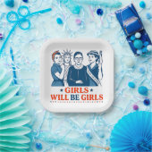 Meisjes worden patriottisch feministisch 4 juli papieren bordje (Feest)