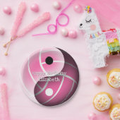 meisjes yin yang volleyball roze Elke kleurenverja Papieren Bordje (Feest)