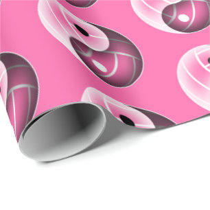 meisjes yin yang volleyball roze of ENIGE kleur Cadeaupapier