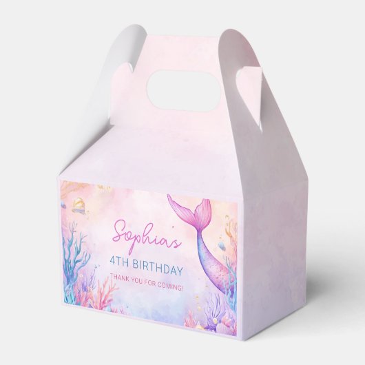 Meisjes zeemeermin onder het Zee verjaardagsfeest Bedankdoosjes (Voorkant Zijde)