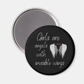 Meisjes zijn engelen met onzichtbare vleugels magneet (Voorkant / Achterkant)