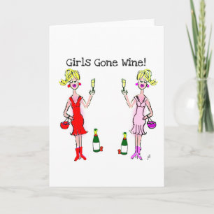 MEISJES ZIJN WIJN! LEUKE WIJNPRINT KAART