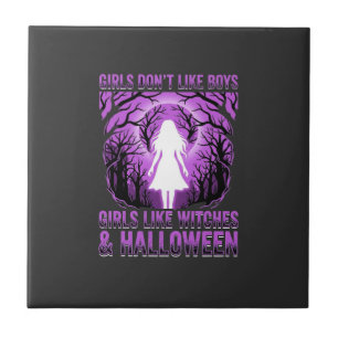 Meisjes zoals Heksen Halloween-ontwerp Tegeltje