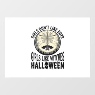 Meisjes zoals Heksen Halloween Vintage Vector Ontw Raamsticker