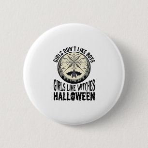 Meisjes zoals Heksen Halloween Vintage Vector Ontw Ronde Button 5,7 Cm