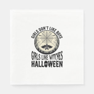 Meisjes zoals Heksen Halloween Vintage Vector Ontw Servet