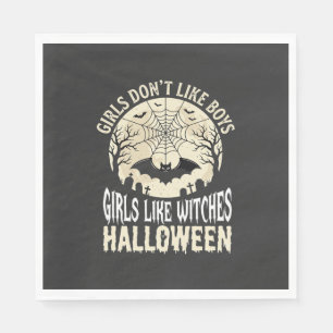 Meisjes zoals Heksen Halloween Vleermuis Ontwerp_1 Servet