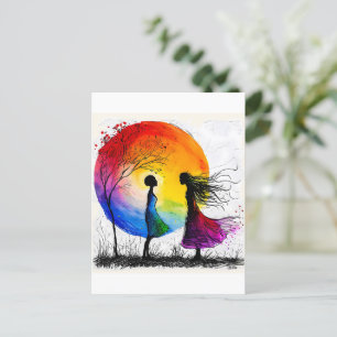 meisjes zon Inspiratie vrouwelijke schoonheid lief Briefkaart