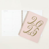 Meisjes zwart roze goudscriptjaar typografie planner (Display)