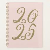Meisjes zwart roze goudscriptjaar typografie planner (Voorkant)