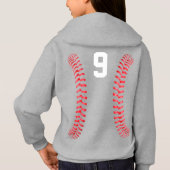 Meisjes Zwart-wittewitje Softball Sweatshirt (Achterkant)