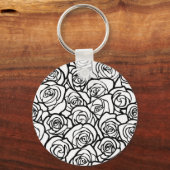 Meisjes zwarte en witte rozen sleutelhanger (Voorkant)