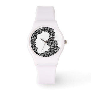 Meisjes  zwarte rozen horloge