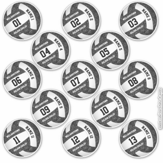 meisjes zwarte volleybalspeler 13 sticker (Voorkant)