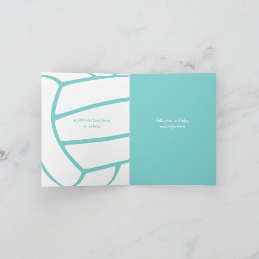 meisjesachtig aqua grijs volleybal verjaardag elke kaart (Binnen)