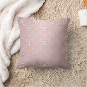 Meisjesachtig babyroze en witte damast kussen (Deken)