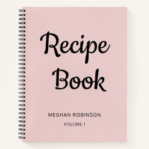 Meisjesachtig Blos Roze Monogram Kookboek Recepten Notitieboek
