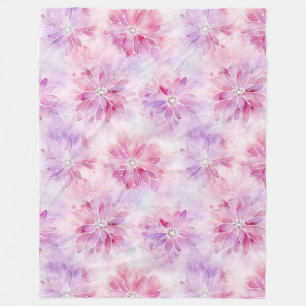 Meisjesachtig Blozend Roze Chic Lavendel Bloemig Fleece Deken