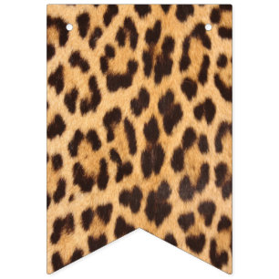 meisjesachtig chic luipaardprint wilde safari-fees vlaggetjes