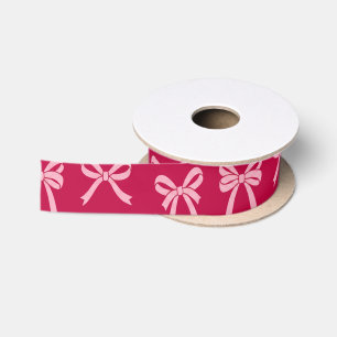 Meisjesachtig Coquette Roze Strikken Patroon Lint