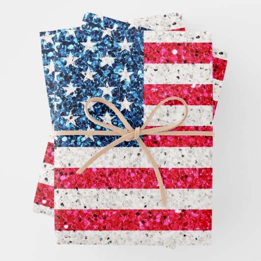 Meisjesachtig Cute Leuke Glitter Patriottische Ame Inpakpapier Vel (In situ)