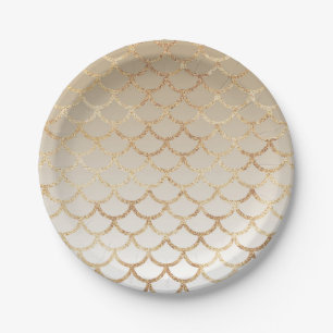 Meisjesachtig en glamoureuze ombre gouden zeemeerm papieren bordje