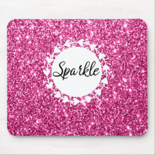 Meisjesachtig en glamoureuze roze glitters glans w muismat