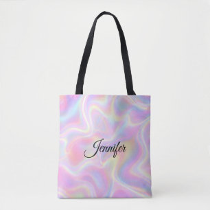 Meisjesachtig fel pastel holografisch spiraal ontw draagtas
