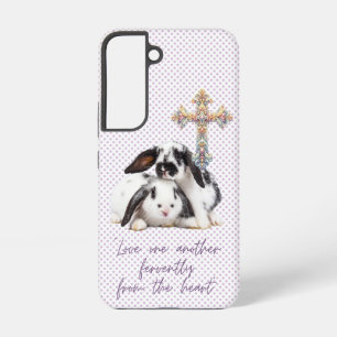 Meisjesachtig Geloven Grijs Stip Konijn Pastel Kru Samsung Galaxy Hoesje