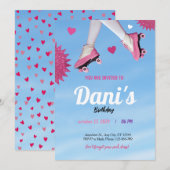 meisjesachtig glitter roze cute blauwe lucht verja kaart (Voorkant / Achterkant)