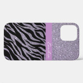 Meisjesachtig Glitter Zebra Dierenprint Patroon Aa Case-Mate iPhone Case (Achterkant (horizontaal))