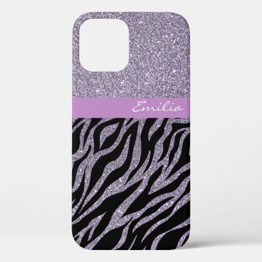 Meisjesachtig Glitter Zebra Dierenprint Patroon Aa Case-Mate iPhone Case (Achterkant)