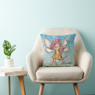 Meisjesachtig Goud Paars Blauw Glitters Schitter S Kussen