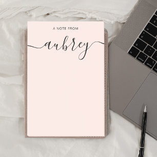 Meisjesachtig monogram kalligrafie roze post-it® notes
