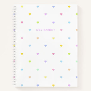 Meisjesachtig pastel hartjes patroon notitieboek