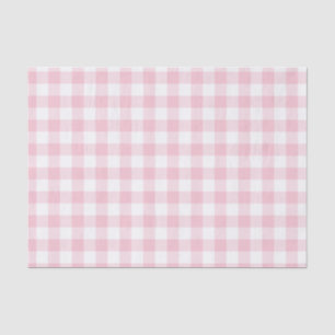 Meisjesachtig pastel roze gingham ruitjespatroon tissuepapier