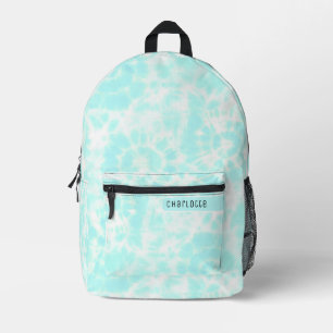Meisjesachtig Pastel Turquoise Blauwe Witte Shibor Bedrukte Rugzak