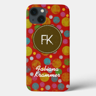 meisjesachtig personaliseerbaar kleur polka stippe iPhone 13 hoesje