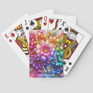 Meisjesachtig Regenboog Bloem Initialen Pokerkaarten