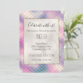 Meisjesachtig Roze Aqua Goud Zeemeermin  Kaart (Staand voorkant)