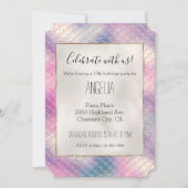 Meisjesachtig Roze Aqua Goud Zeemeermin  Kaart (Voorkant)