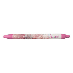 Meisjesachtig Roze Glitter Kantoor School Schrijve Zwarte Inkt Pen