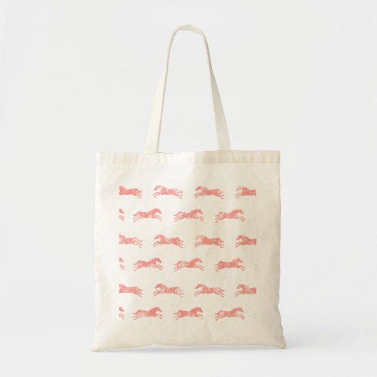 Meisjesachtig Roze Klassieke Paarden Tote Bag (Voorkant)