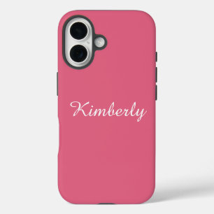 Meisjesachtig Roze met Naam iPhone 16 Hoesje