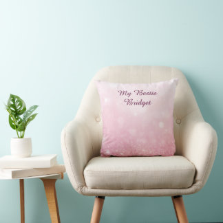 Meisjesachtig Roze Vrouwelijk Glitter Abstracte Gr Kussen