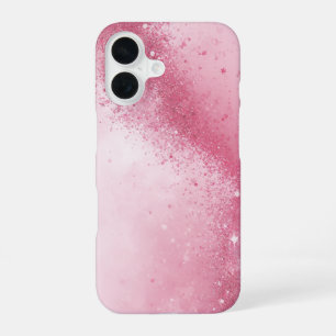 Meisjesachtig Roze Vrouwelijke abstracte Glitterst iPhone 16 Hoesje