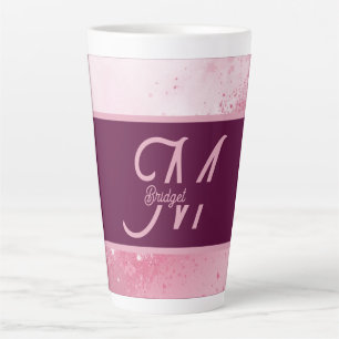 Meisjesachtig roze vrouwelijke abstracte marmeren latte mok