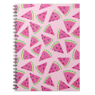 Meisjesachtig roze watermeloenpatroon notitieboek