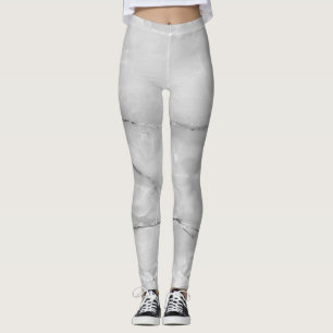 Meisjesachtig trendy grijze marmer textuur leggings