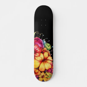 Meisjesachtig tropisch bloem skateboard